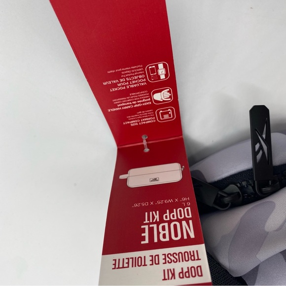 Reebok Noble Dopp Kit in Light Grey Camouflage for toiletries travel size 6L NEW - Picture 2 of 8